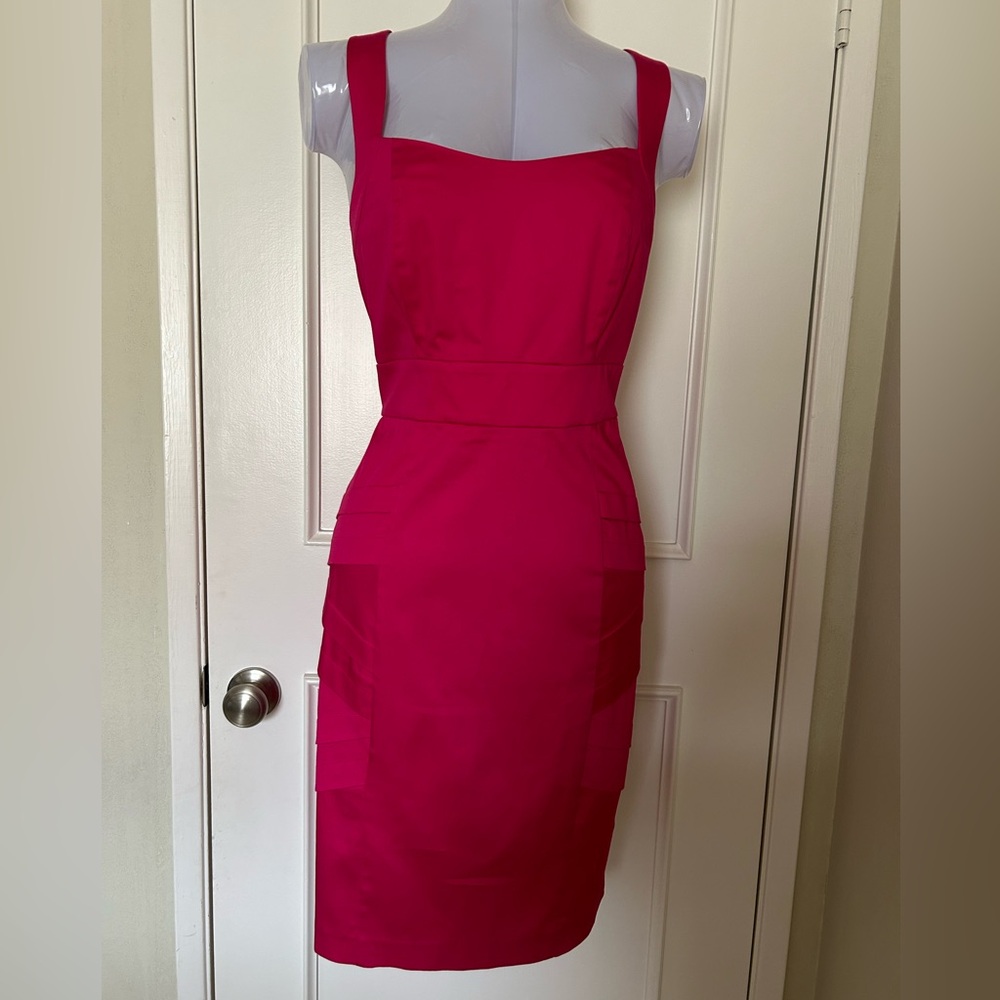 Calvin Klein Fushia Cross back dress. 
Size 10. NWOT